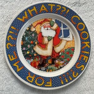 Whimsical MARY ENGELBREIT Christmas Cookies for Santa Claus Plate